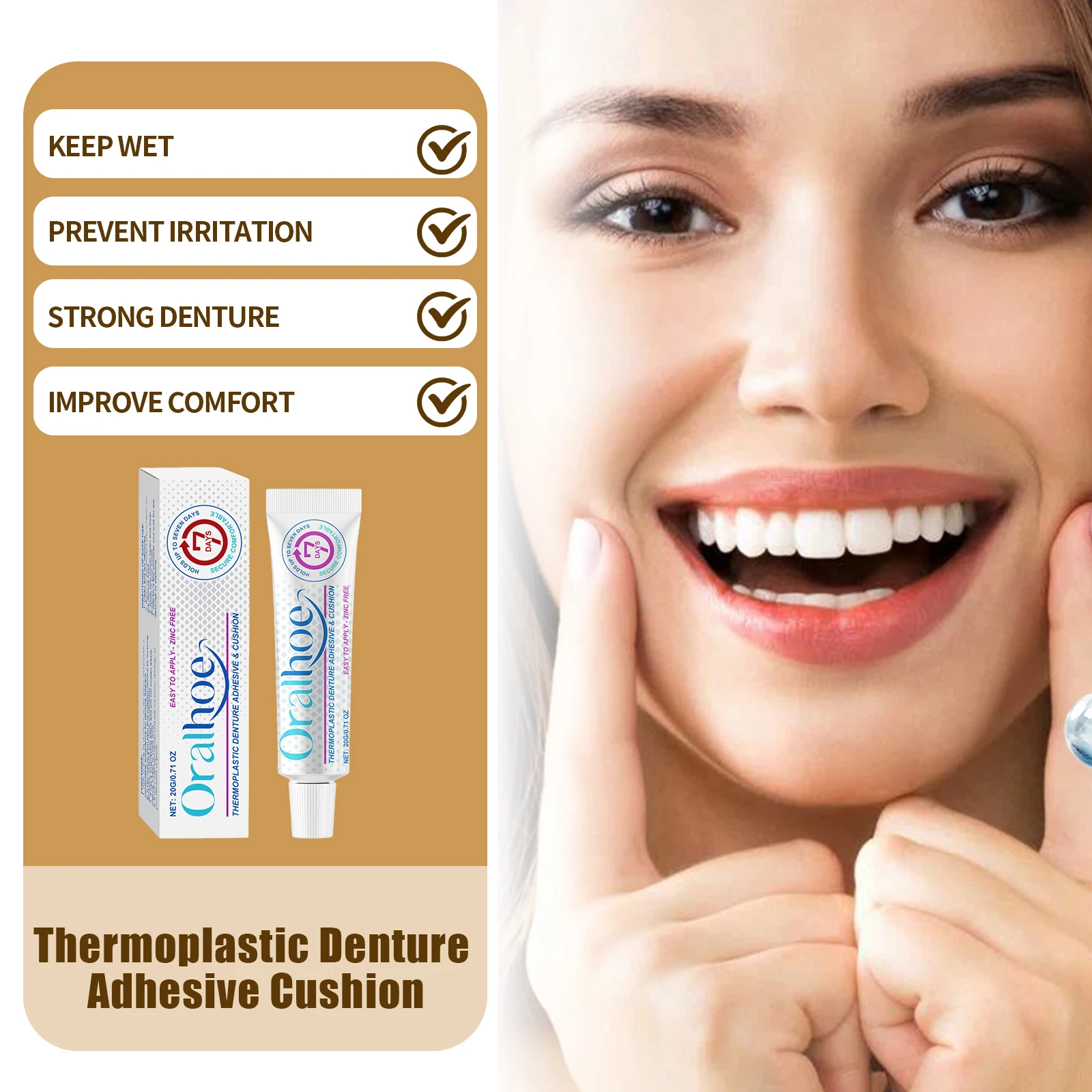 

Thermoplastic Denture Adhesive Cushion Buffer Friction Improves Comfort Prevent Loosen Adhesive Cushion Friction Fixed Dentures