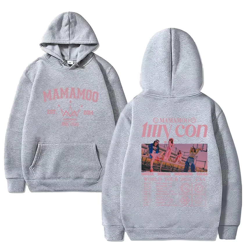 2024 Kpop Mamamoo group music Tour felpa con cappuccio nera New Men Women Fashion Y2k felpa Unisex Casual Fleece pullover a maniche lunghe