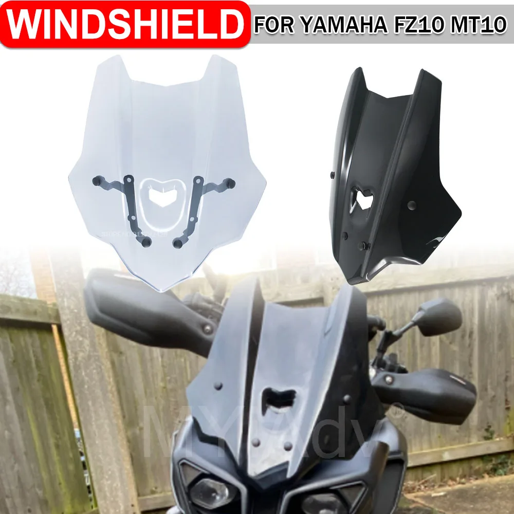 Motorcycle Wind Deflector Pare-Brise Windscreen With Bracket For Yamaha FZ-10 MT-10 2016-2020 2021 FZ10 MT10 Fairing Windshield