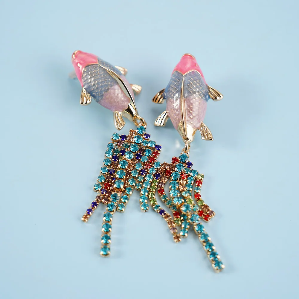 Boucles d'Oreilles Poisson en Acier Inoxydable pour Femmes, Bijoux de Longueur Irrégulière, Gland, Carpe, Style Doux, Cadeau pour Nouveaux Travailleurs, 2025