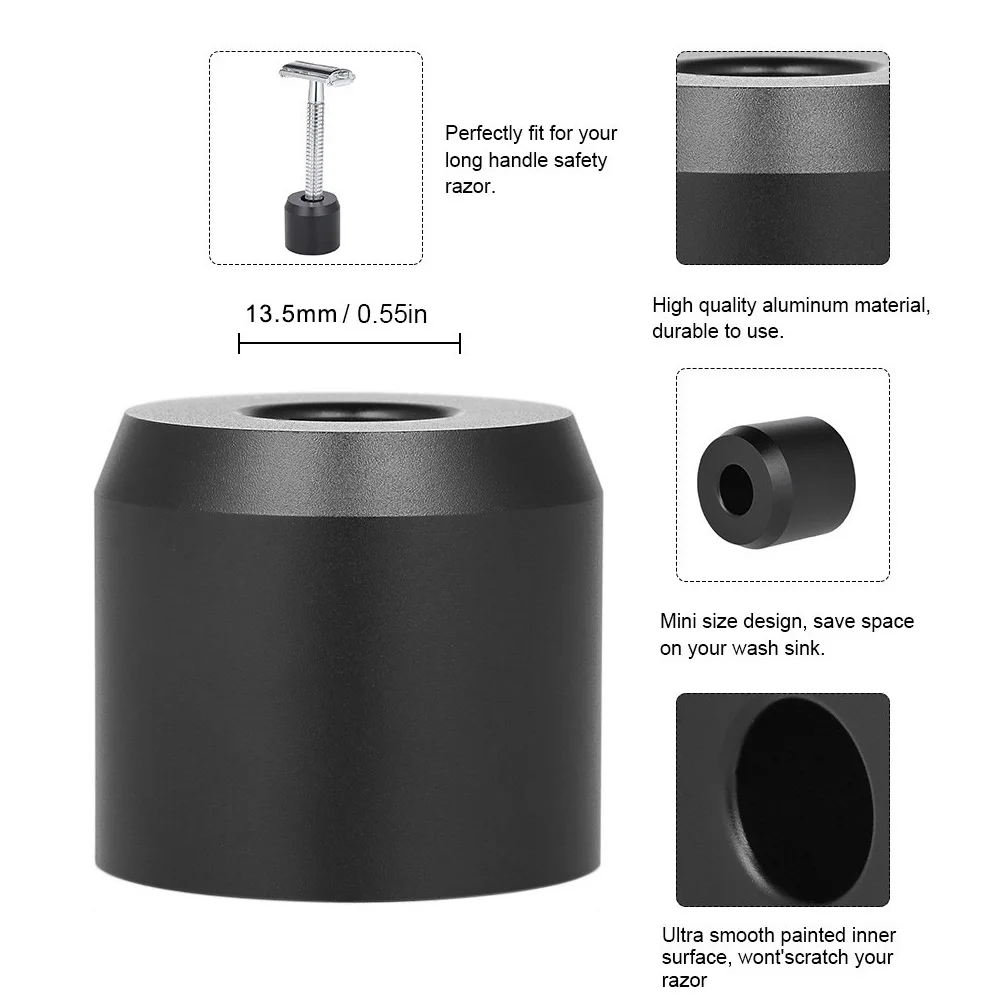 

(Только подставка) Подставка для безопасной бритвы, мужской держатель для бритвы из алюминиевого сплава, ручной держатель для бритвы для столешниц в ванной комнате