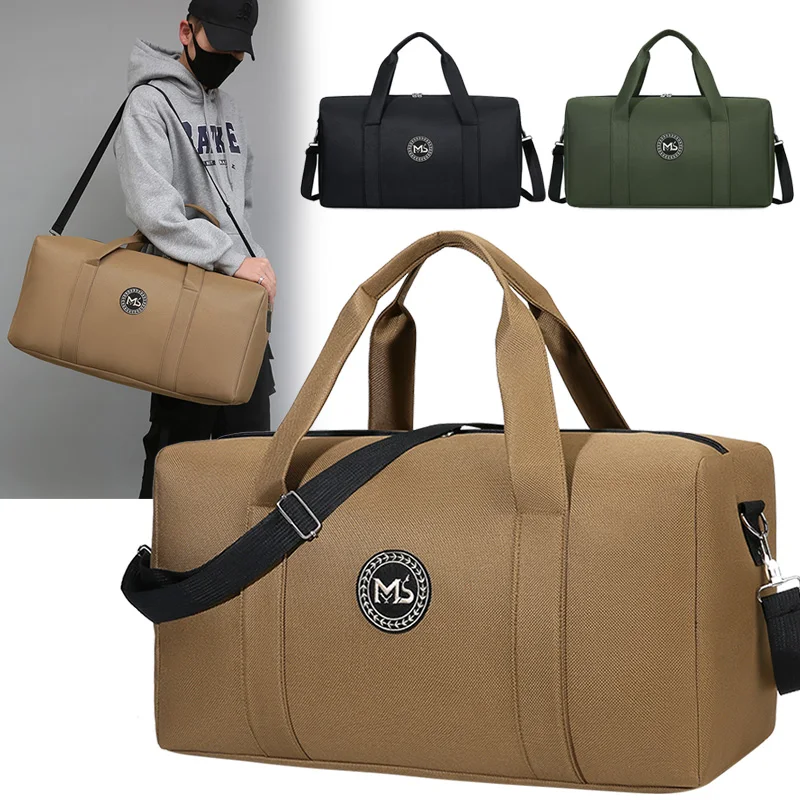Large Capacity Waterproof Travel Bag Men's Casual Handheld Bag Crossbody Bag Lightweight Oxford Cloth Foldable Luggage Bag