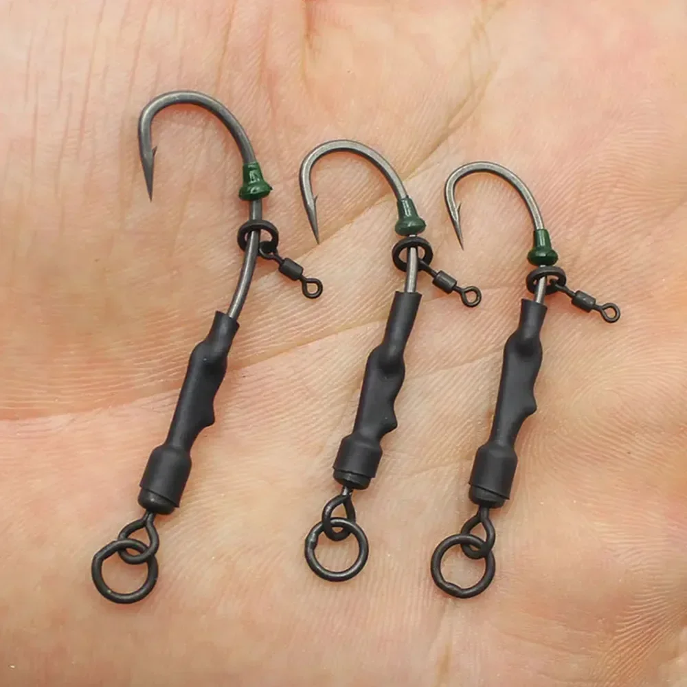 4PCS Carp Fishing Hair Rigs Ready Made Boilie Tied Rig Carp Fishing Hook Size 2#4#6# Fishing Tackle Accessories