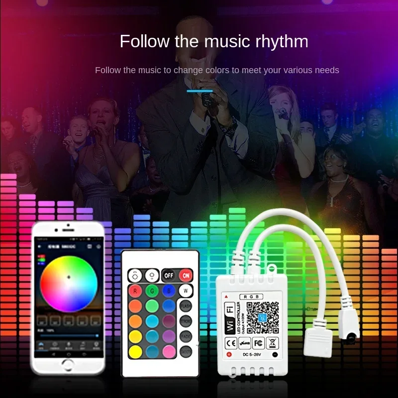 24Keys LED RGB Controller DC12V IR Remote Dimmer Controller for SMD 5050 RGB LED Strip Lights IR Remote Control Box with Battery