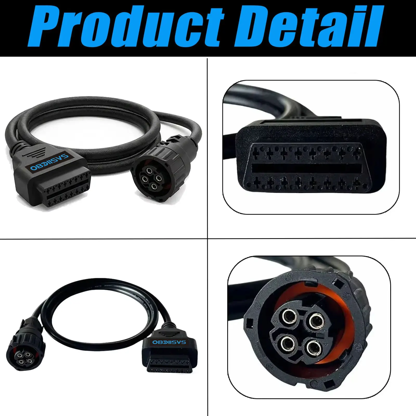OBD2-Diagnosekabel für Scania 4-Pin auf OBD2 16-Pin Industrie-/Marine-Motordiagnosekabel 4-Pin für Scania-Motoranschluss – Detail 3