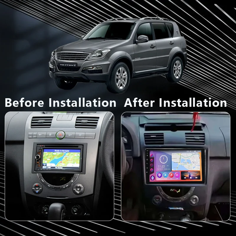 QSZN For SsangYong Rexton Y250 II 2 2006 - 2012 2K QLED Android 13 Car Radio Multimedia Video Player GPS AI Voice CarPlay 4G DSP