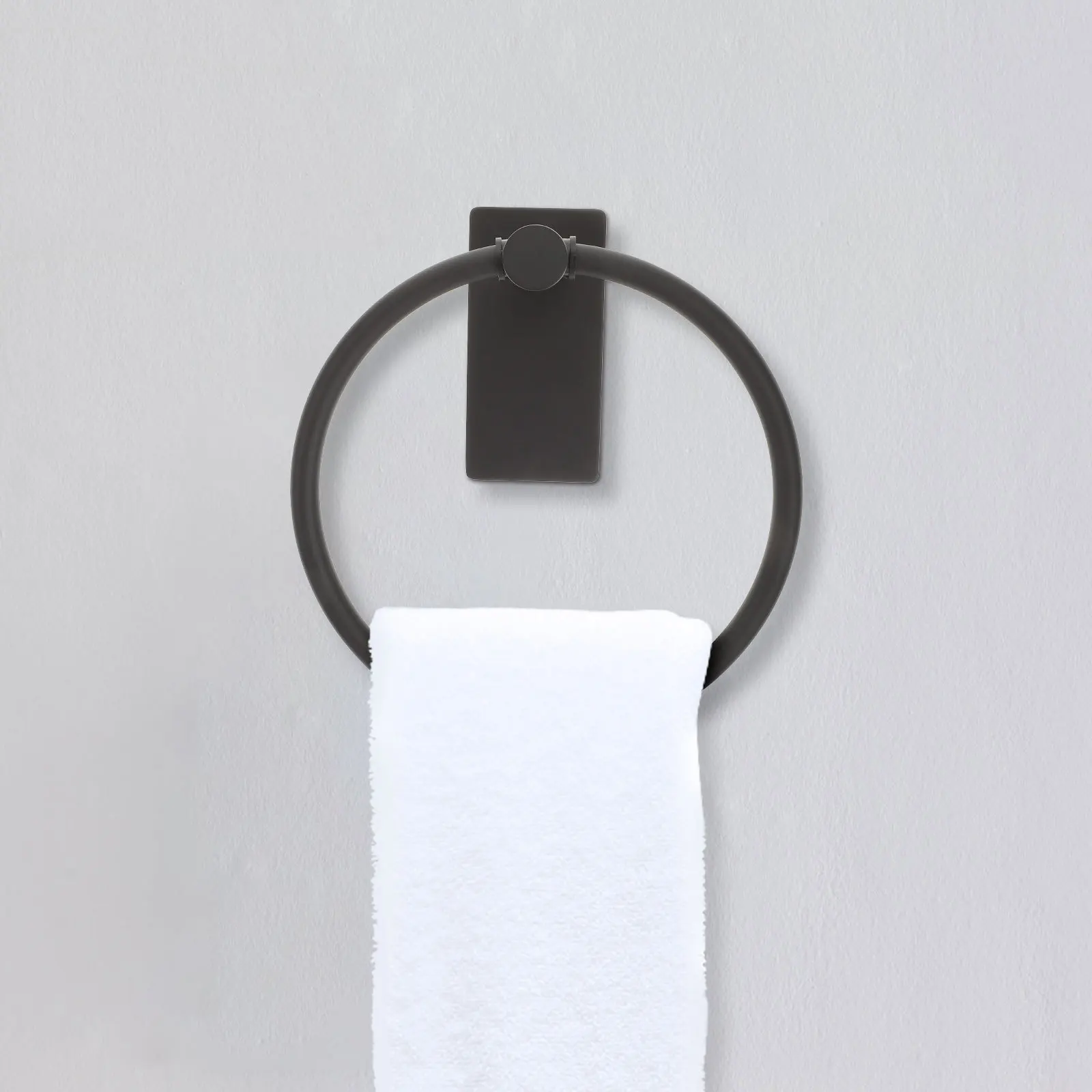 

Stainless Steel Towel Rack Wall Mounted Punch Free Towel Ring Bathroom Kitchen Organizer Strong Bearing Capacity