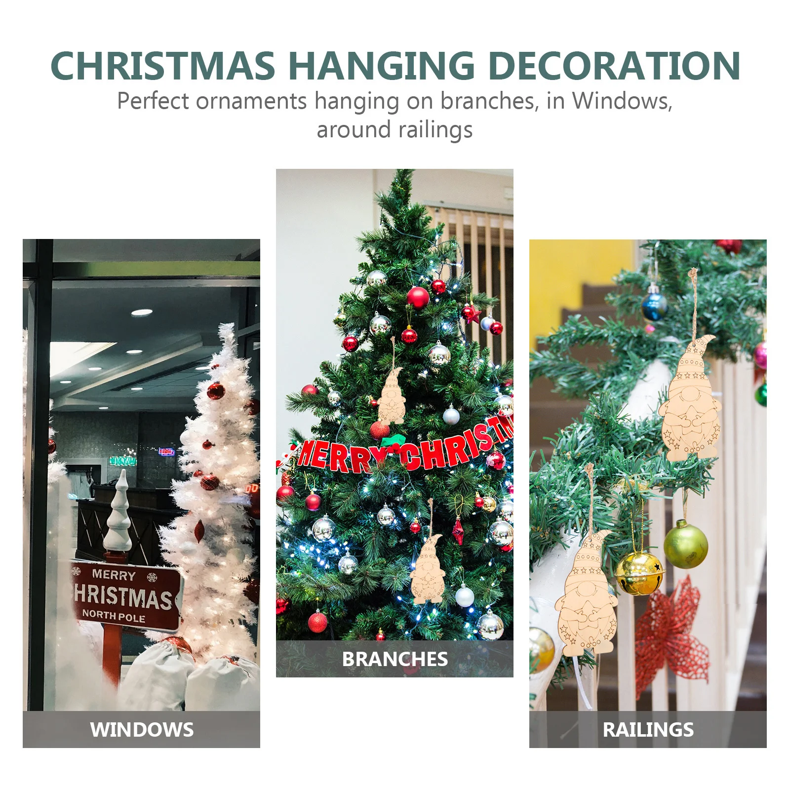 

20Pcs Gnome Wooden Chips DIY Pendant Home Hanging Decoration Durable Mild Wood Material Excellent Craftsmanship Kids Gift