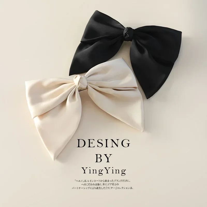 Korea Elegant Large Silks Bow Knot Hairpin 2023 New Charm  Alligator Clip Hair Accessories for Women Christmas Gifts Headdress