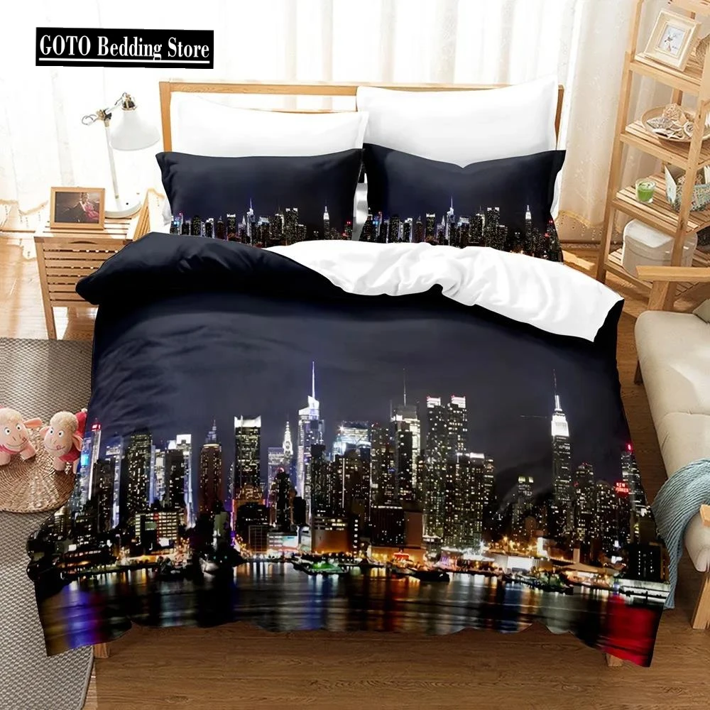 

Printed Landscape Building Duvet Cover with Zipper, Bedroom Comforter Set, Luxury Pillowcases, Eiffel Tower, 240x220