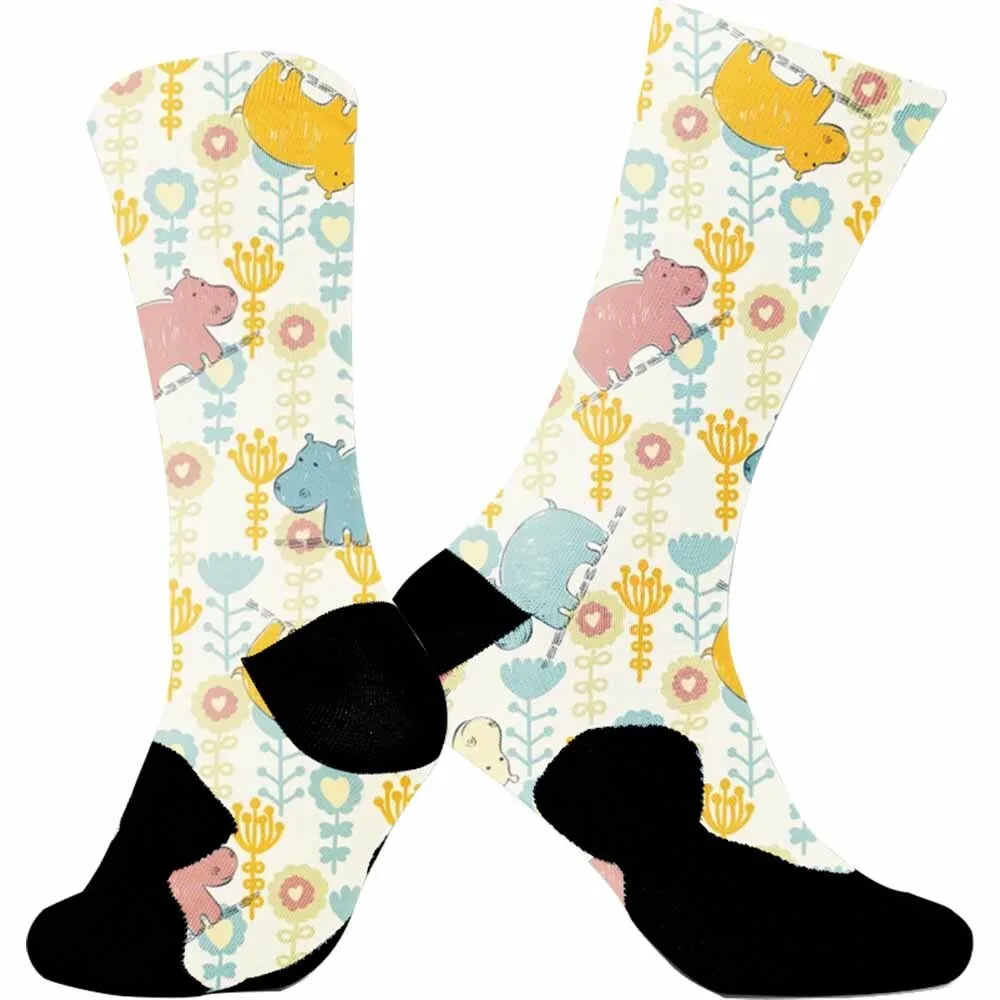 2024 New Cute Christmas Rabbit Pattern Cycling Socks, Tight Fit, Moisture wicking, Suitable for Outdoor Sports