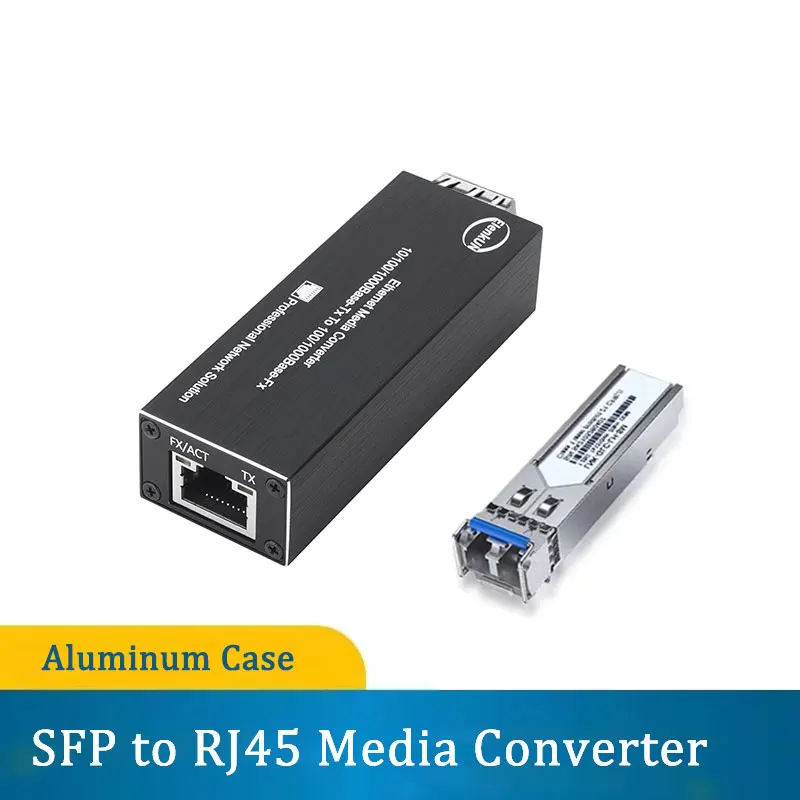 Mini Gigabit SFP Media Converter Ethernet to SFP Media Converter 10/100/1000Mbps RJ45 to Fiber Optical Transceiver 5V DC