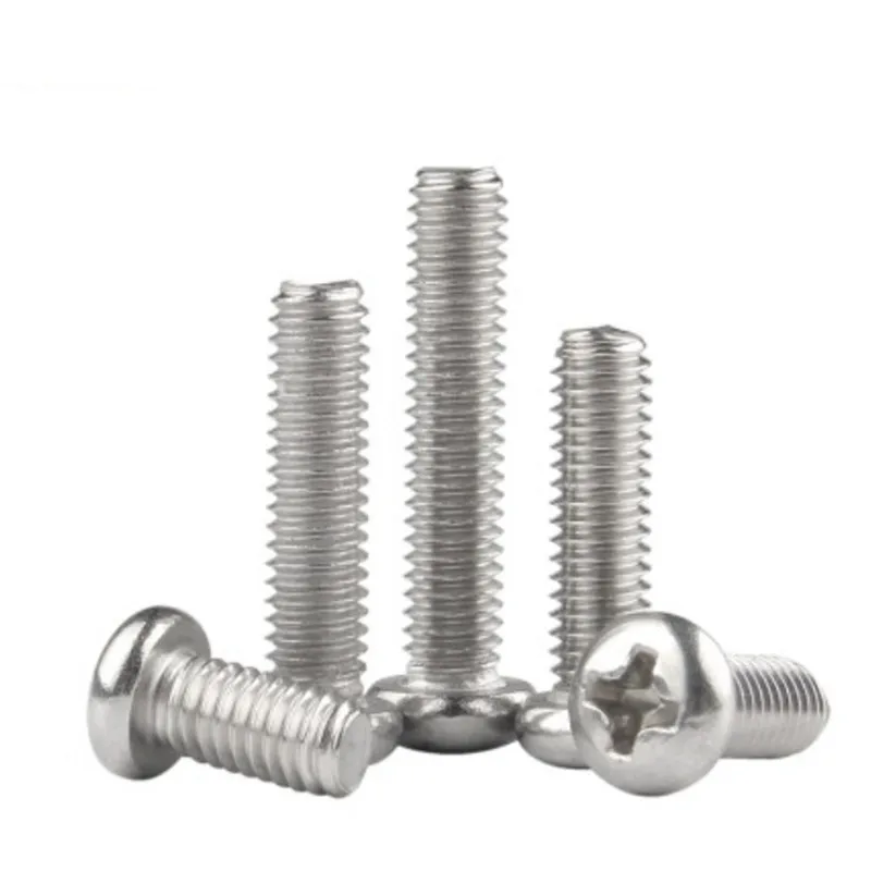 1000pcs M1 M1.2 M1.4 M1.6 M2 M2.5 M3 DIN7985 GB818 304 Stainless Steel Cross Recessed Pan Head Screws Phillips Screws