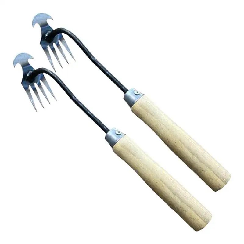 

2pcs 4Teeth DualPurpose Garden Weeder High Strength and Ergonomic Hand Remover Tool for Weeding, Digging, Loosening, Planting