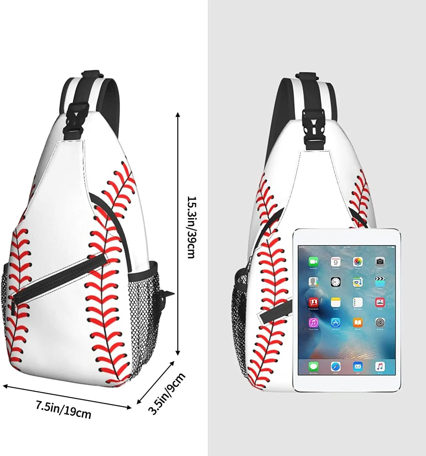 Baseball Sling Bag Chest Bag Sport Baseball Crossbody Bags For Mens Womens