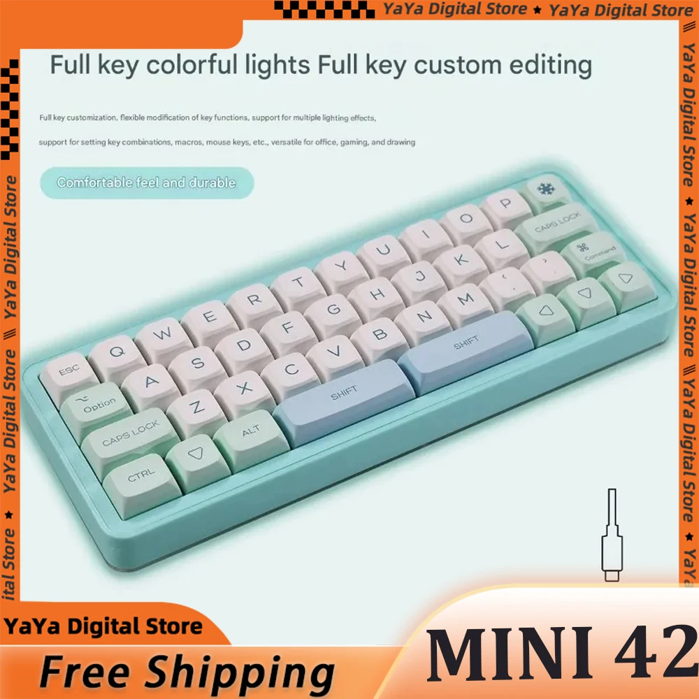 

Mini 42keys Mechanical Keyboard Small Portable Drawing Editing Multi-function Full-key Custom Drive-free Gaming Keyboard Office