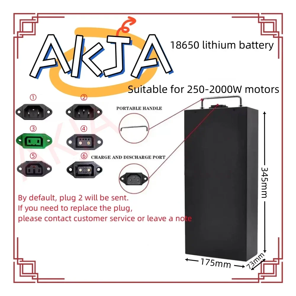 Air fast transportation New Full Capacity Power 18650 Lithium Battery 60V20ah-100ah Lithium Battery Pack Suitable for 250-2000W