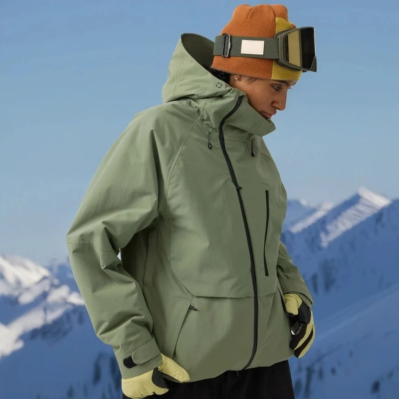 

2026 Multiple Zippers Skiing Hoodies Women Warm Windproof Snowboarding Jackets Loose Breathable Winter Tops Sports Clothes