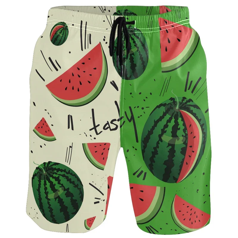 Watermelon Peach Mango Beach Shorts Men Kids 3d Print Fruits Surfing Board Shorts Quick Dry Swimming Trunks Street Short Pants