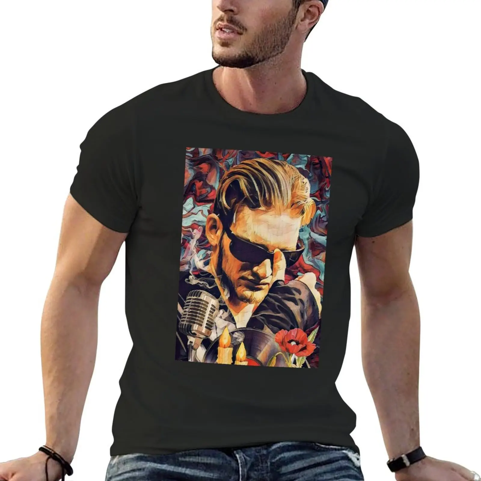 Layne Staley Tattoo , art T-Shirt sweat Blouse mens graphic t-shirts hip hop