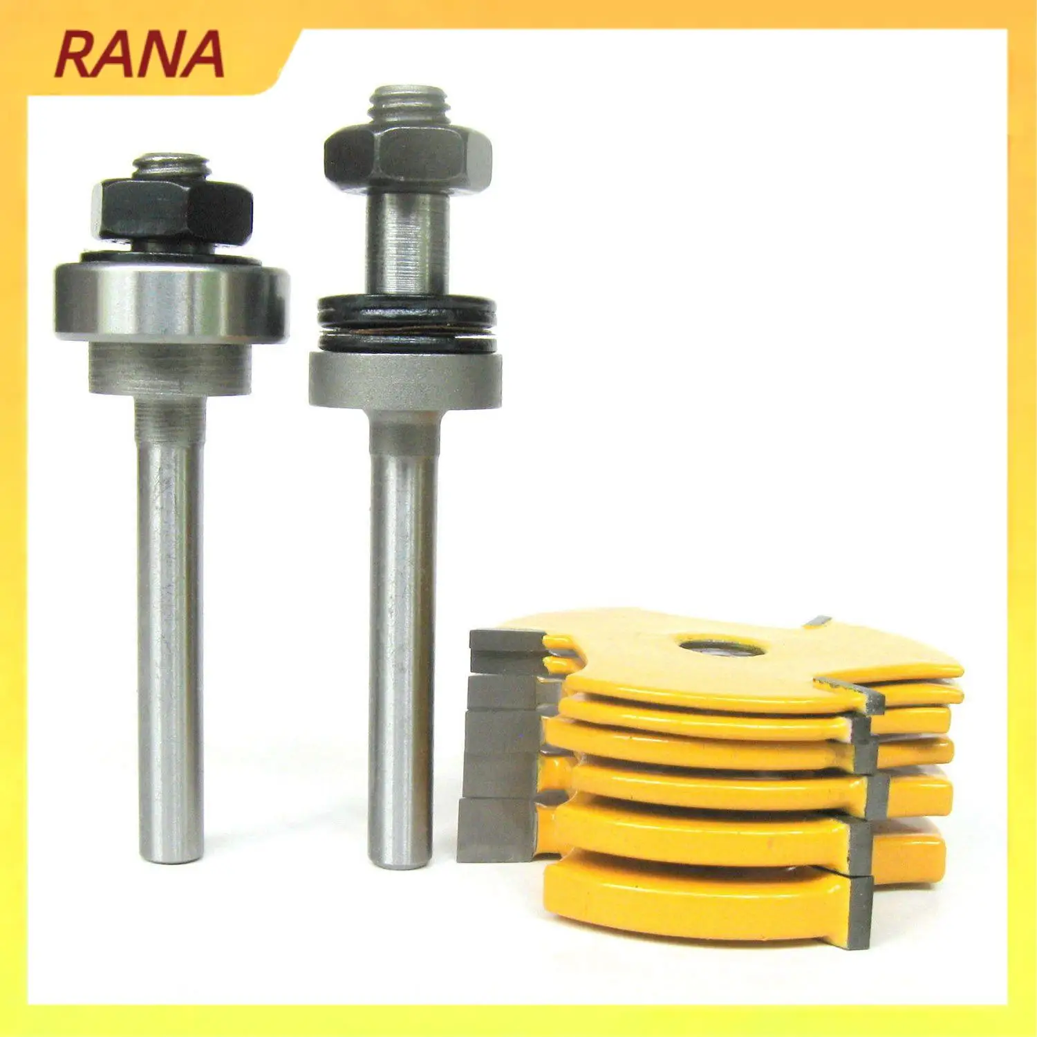 

RANA 8Pc 1/4Inch Shank Slot ,Assembly 6 Cutters & 2 Arbors Router Bit Set