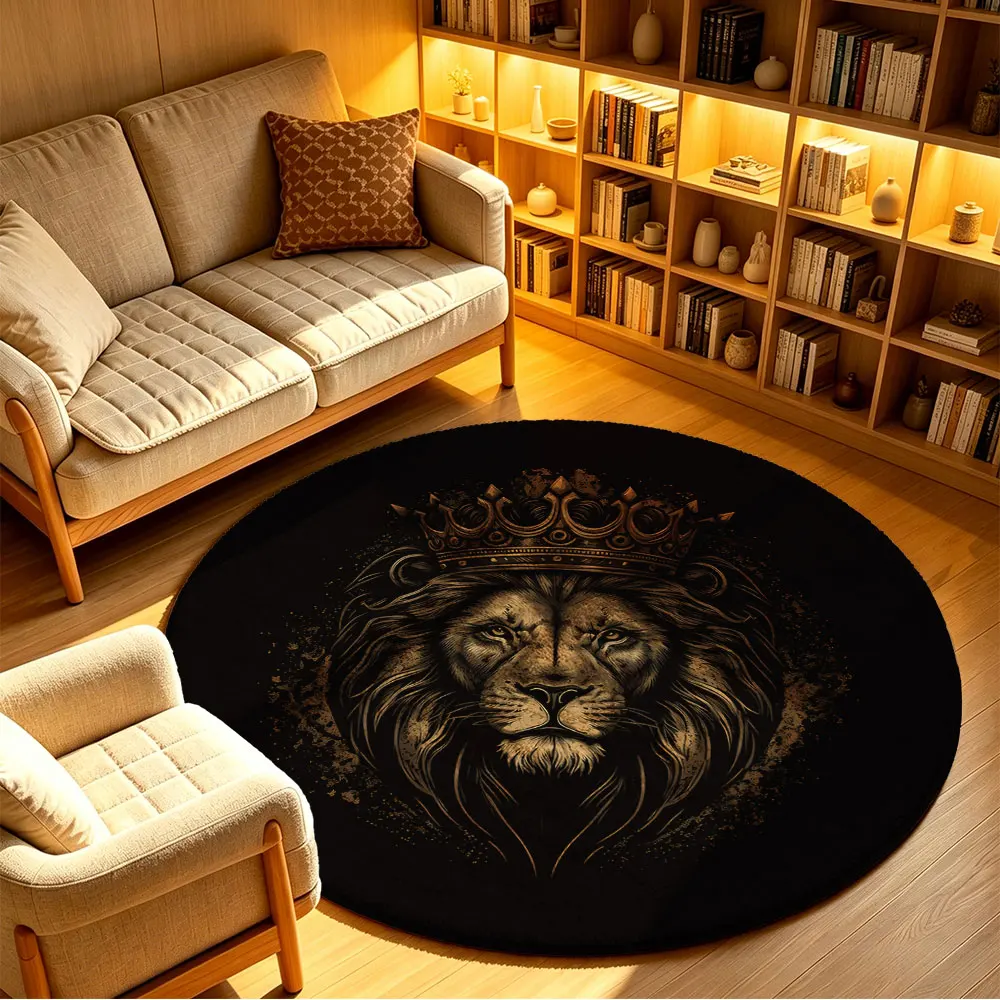 1pc red and black cool football player round floor mat for living room, sofa, bedside, and home decoration