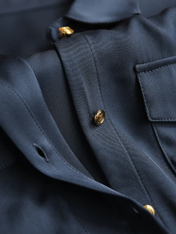 Prosta, modna damska spódnica z jedwabiu o prostym kroju, kolekcja wiosna 2025, designerska, do pracy, w stylu koreańskim, długa, z rękawami...