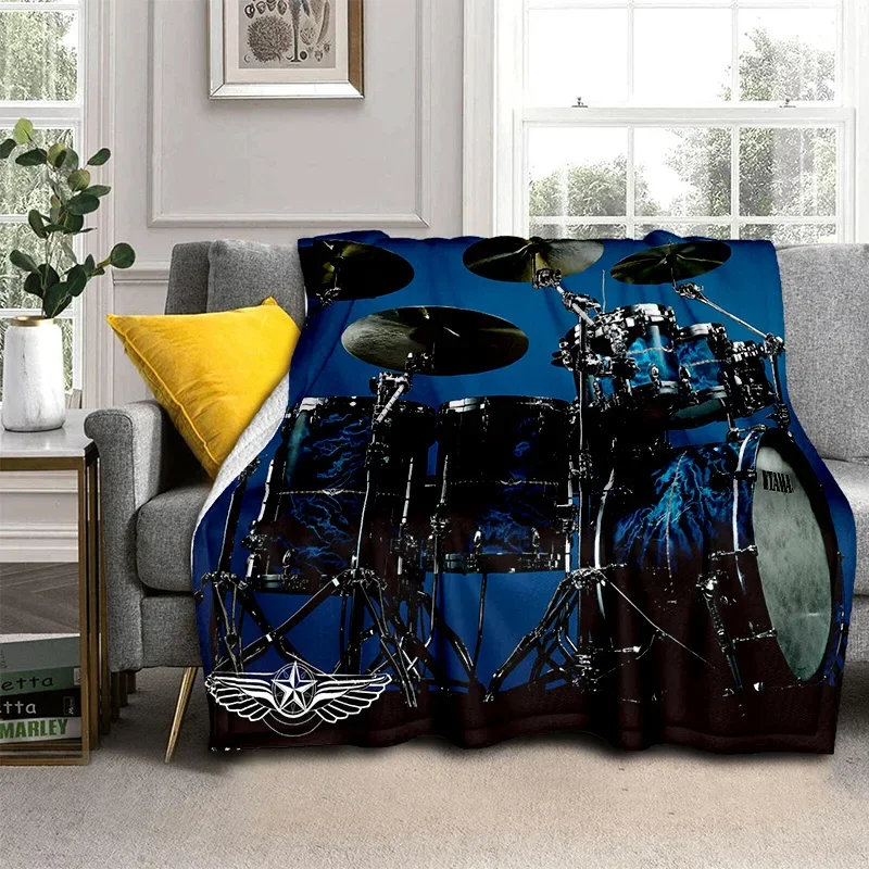 أدوات الموسيقى مجموعة طبلة طبلة مجموعة بطانية ، بطانية رمي لينة للمنزل غرفة نوم أريكة تتحول لسرير نزهة السفر غطاء مكتب بطانية طفل #3
