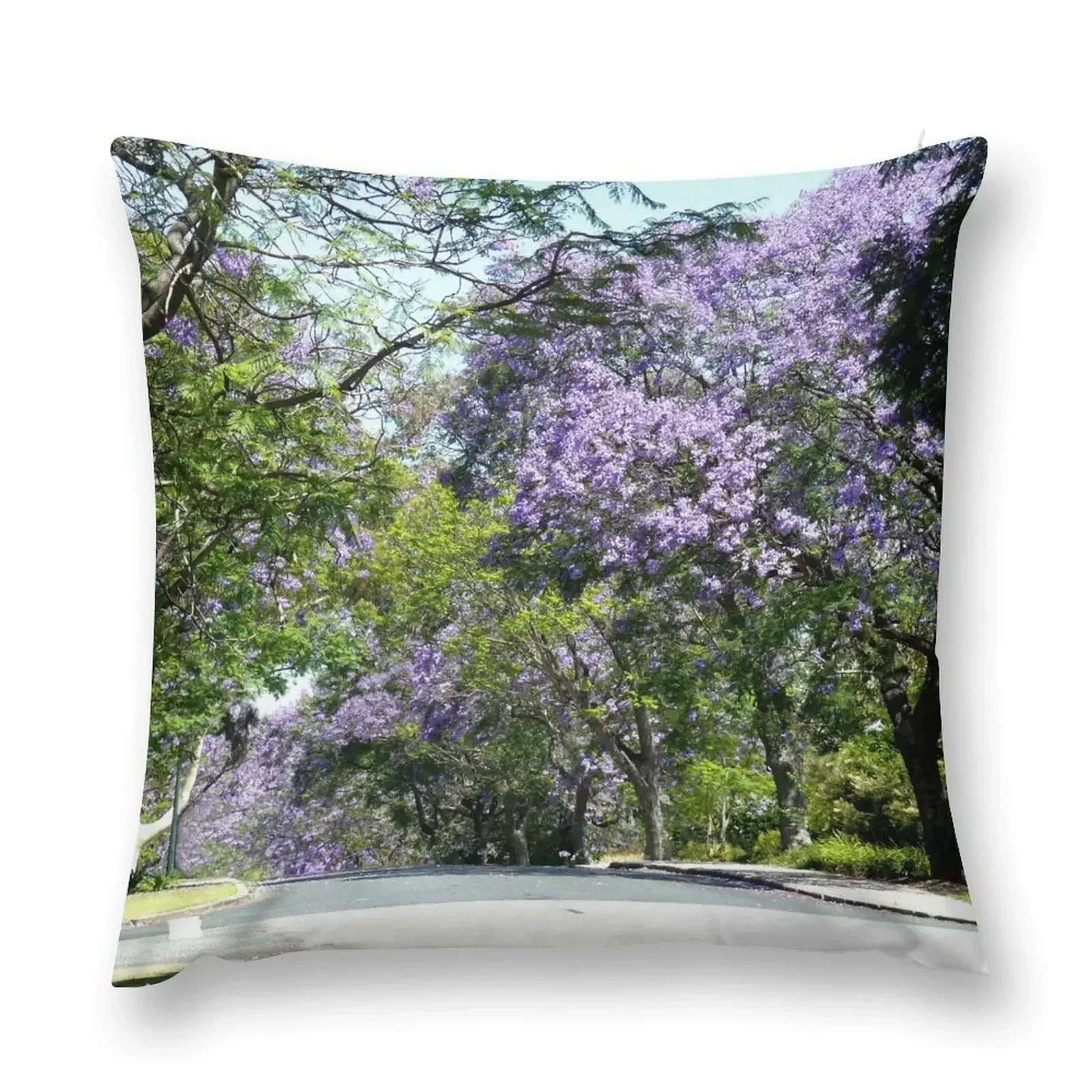 

Jacaranda Lined Street Throw Pillow Pillow Decor autumn decoration luxury home accessories Pillow Case