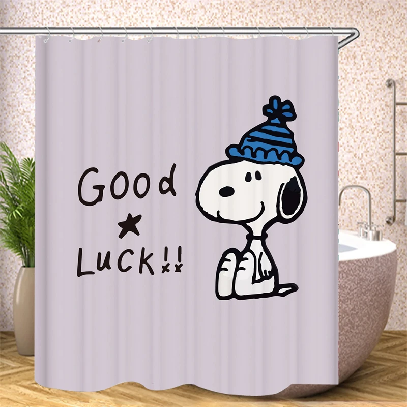 Snoopy shower curtain bathroom dedicated waterproof splash-proof anti-corrosion toilet bathroom full set of luxury suit