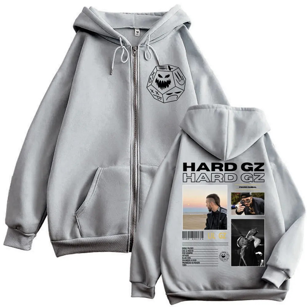 Rapper HARD GZ Tour 2025 Zipper Hoodies Men Women Clothing Fashion Hip Hop Zip Up Pullovers Casual Loose Long Sleeve Sweatshirts
