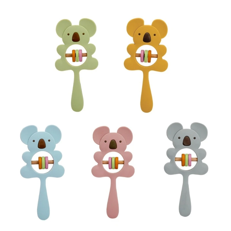 

Wooden Koala Toy for Infant Teether Rattle Activity Newborn Gift Teether Toy Hand Bells Toy Cognitive Stimulation