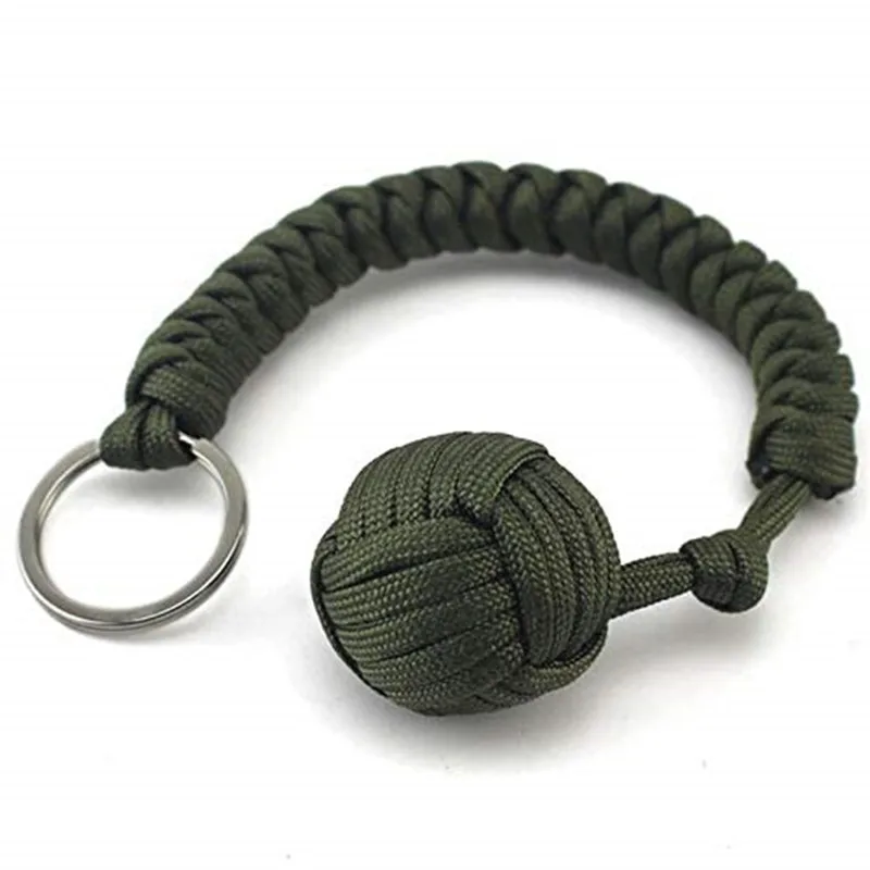 Imagem -04 - Trançado Paracord Chaveiro Outdoor Sobrevivência Ferramenta Sobrevivência Bola 1pc