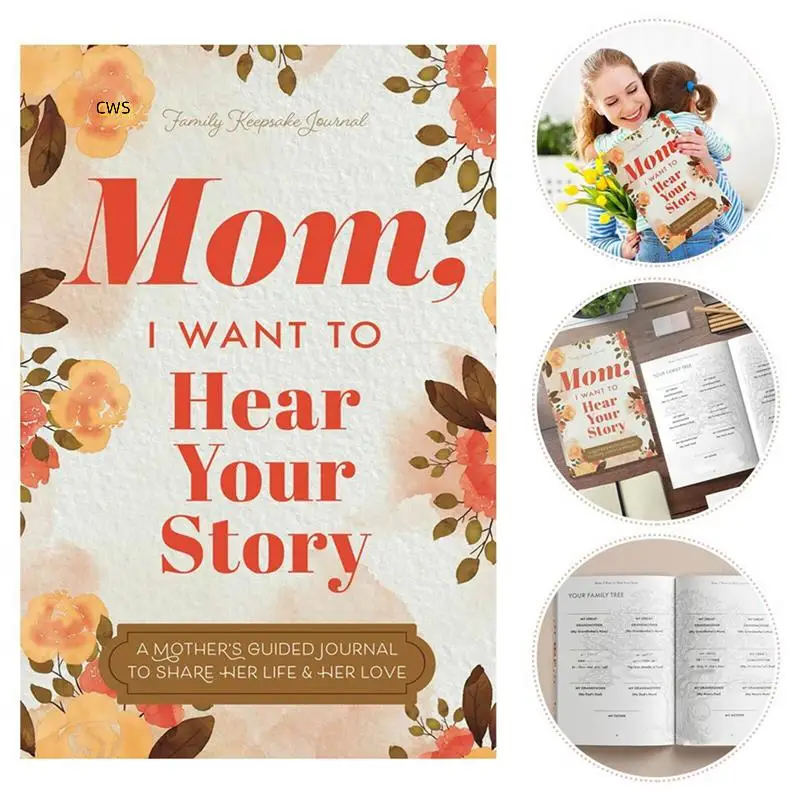 3X Mom I Want To Hear Your Story Journal A Mother's Guided Journal Multipurpose Journal Book Portable Notebook Parents