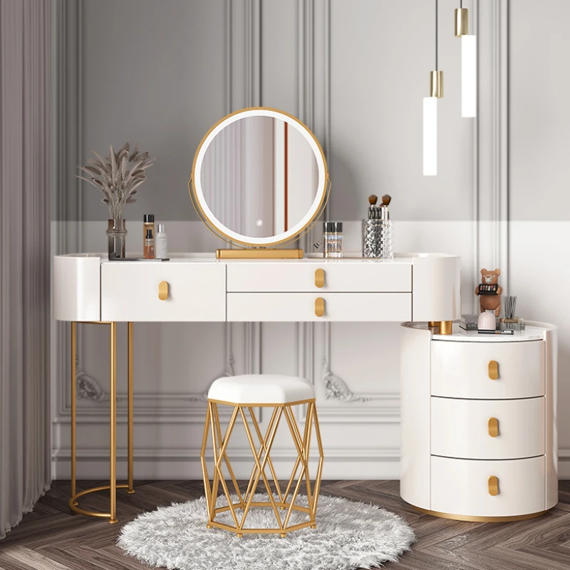 

Aesthetic Storage Drawers Dressing Table Modern Nordic White Mirror Dressing Table High End Penteadeiras De Maquiagem Furniture