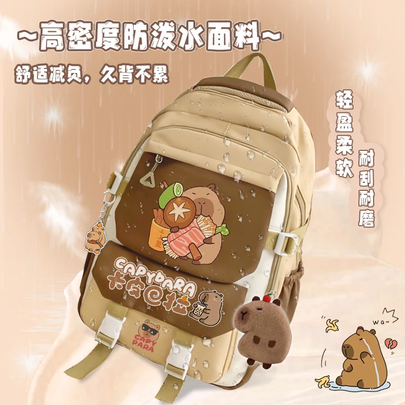 Kapibara primary school student backpack cartoon ridges high-looks large-capacity anti-dirty knapsack capybara school backpack