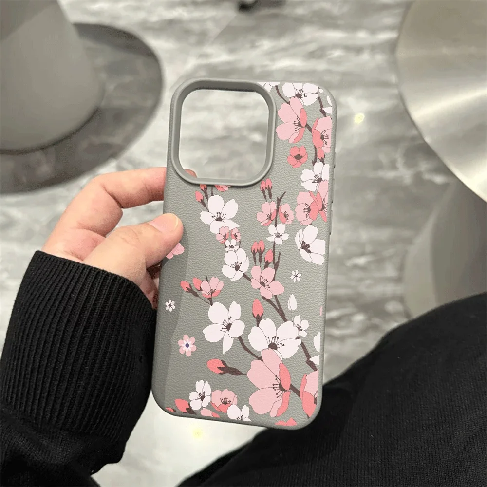 Koreanische Weeping Cherry Handyhülle für iPhone 17 16 15 14 13 12 Pro Max 16 15 14 Plus 17 16 15 14 Pro 17Air Silikon-Matt-Cover – Detail 9