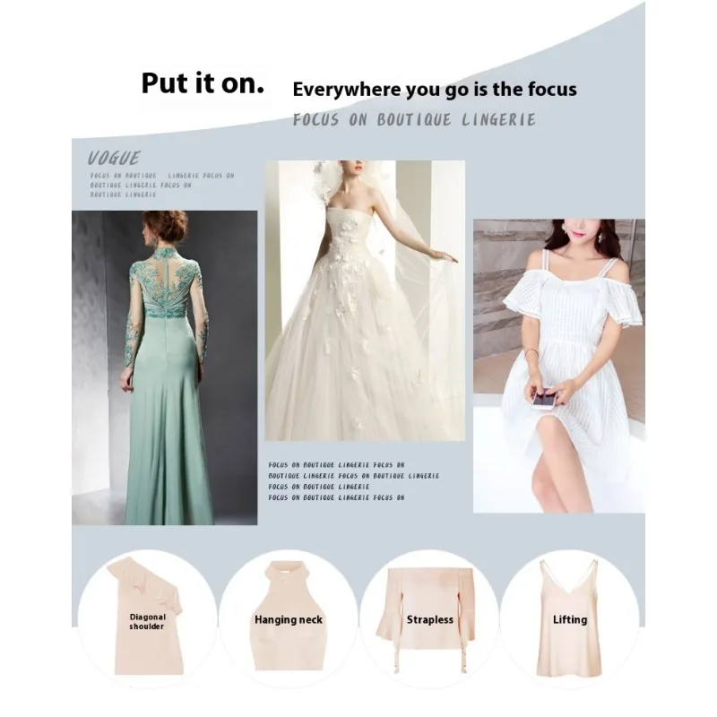 Plus Size Silicone Bra Women Strapless Backless Adhesive Push Up Invisible Sticky Nude Seamless Thin Stickers for Wedding Dress