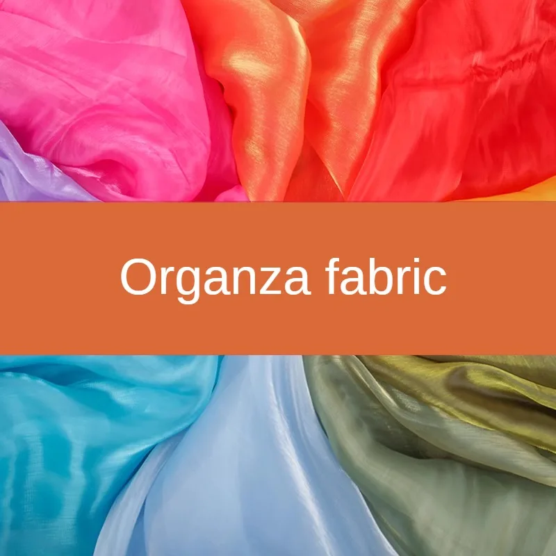Image of Durchscheinen der Phantom-Organza-Stoff seidig für Meter für Kleidungs kleider, die Modedesigner Tüll Textil weich haut freundlich nähen