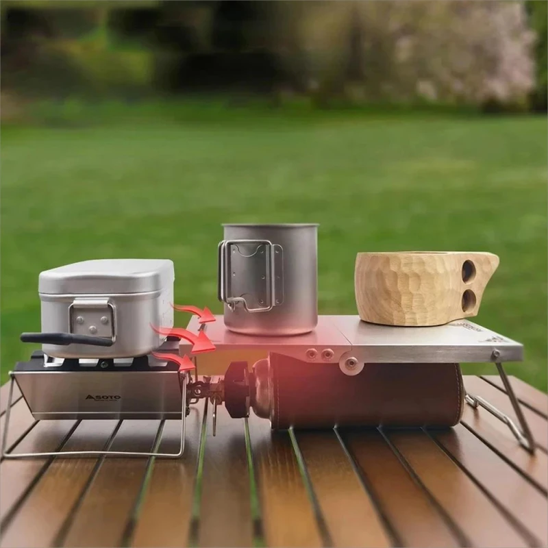 Camping Stove Stand Wind Shield  for SOTO ST320 Stove Ultralight Titanium Stainless Steel Folding Table for MSR Small Rocket