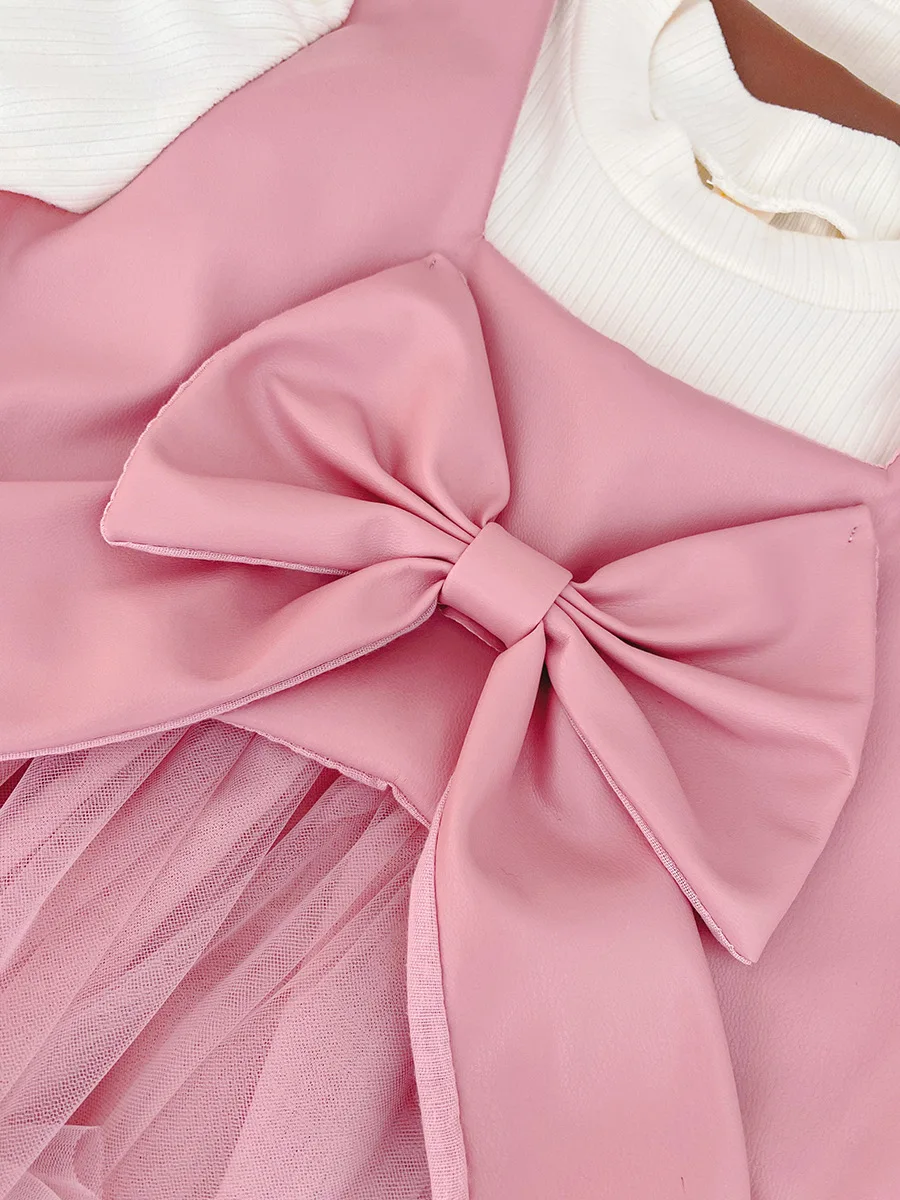 فستان بفيونكة أنيق راقي للفتيات الأطفال ربيع الخريف جديد عصري مريح حلو لطيف شخصية #6