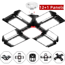 Deformable LED Bulb Garage Light with 3/5/10/12 Adjustable Panel LED Night Lamp E26/E27 Ceiling Lighting for Workshop Warehouse