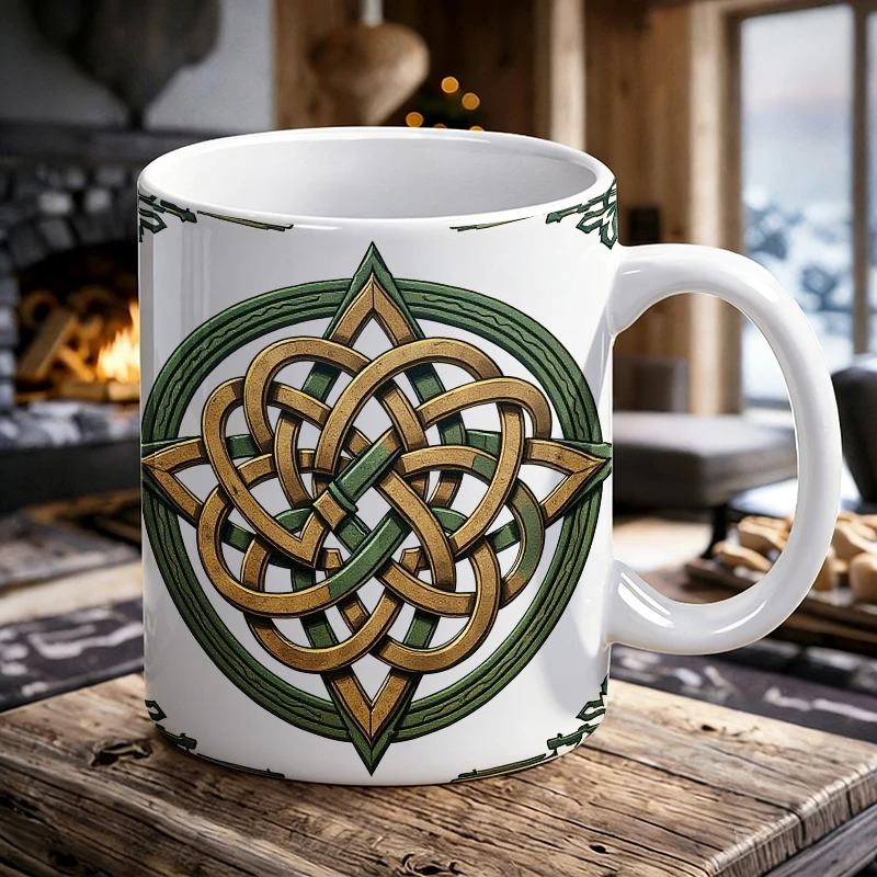 

2026 Fashion NEW Mug Coffee Cup Ceramic Cup Celtic Knotwork Pattern Mark Cup Inspired Wall Art