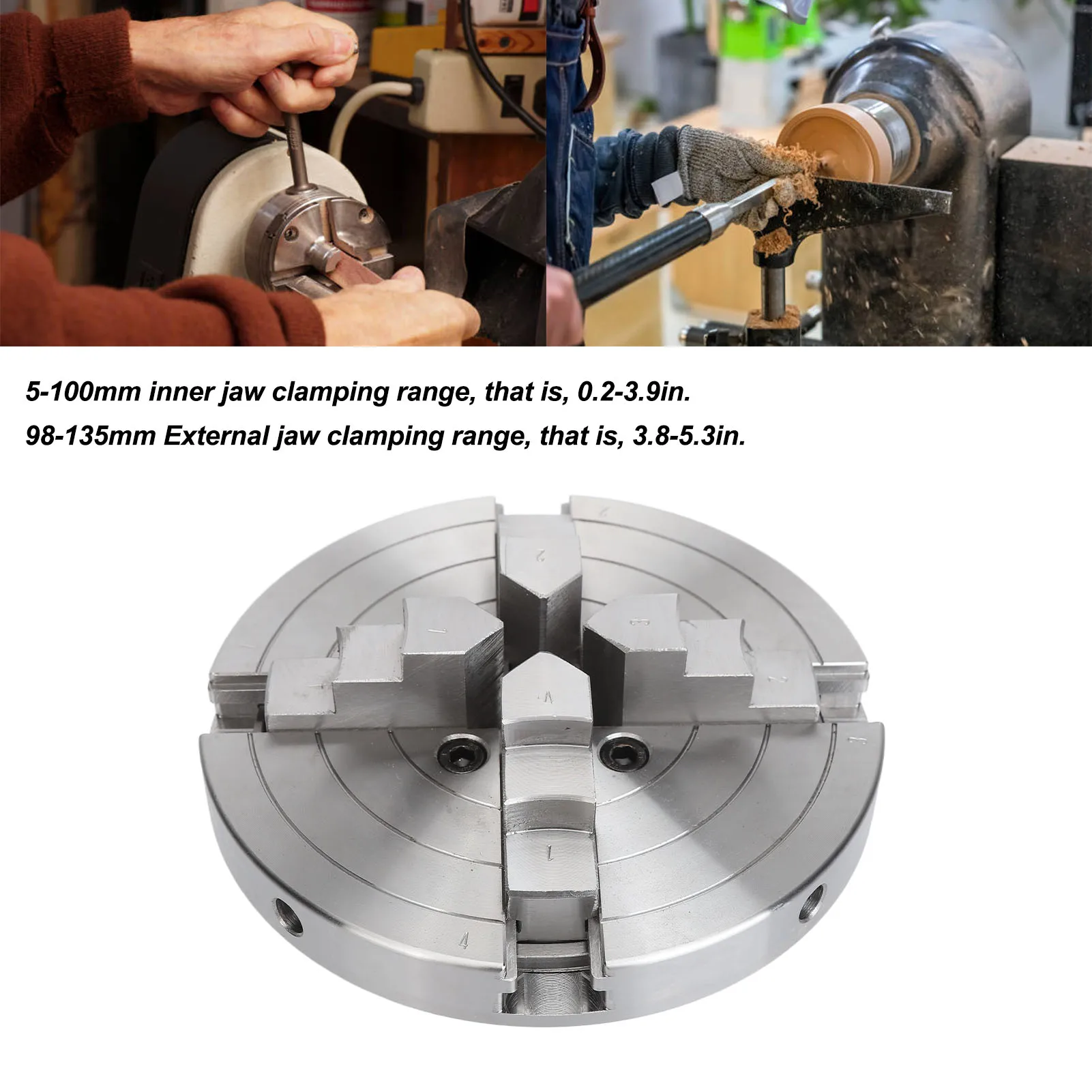 

Lathe Chuck 6in 4 Jaw 1INx8TPI Alloy Steel Self Centering Clamping Chuck Accessory Set Kit Self Centering Chuck