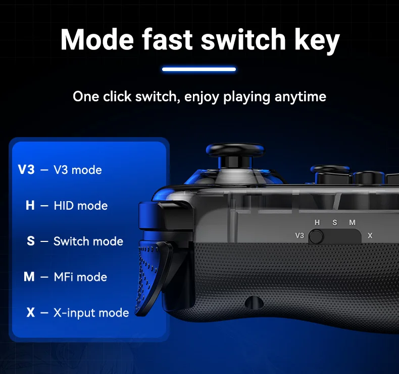 D6mini Ausziehbarer Spielcontroller mit Hall-Joystick, Kabelgebunden und Kabellos, Bluetooth, für Switch, Android, iOS, PC, Streaming – Detail 9