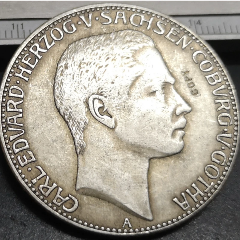 عملة نادرة مطلية بالفضة 1907-A Duchy of Saxe-Coburg و Gotha 5 Mark-alex Eduard
