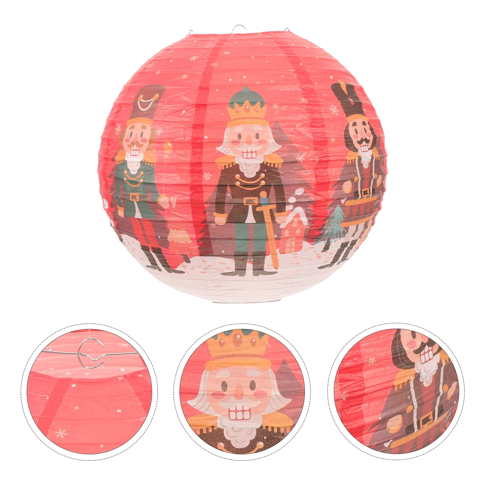 

1pcs Christmas Round Paper Lanterns Hanging For Xmas Party Wedding Home Garden Festival Xmas Paper Lantern Decoration