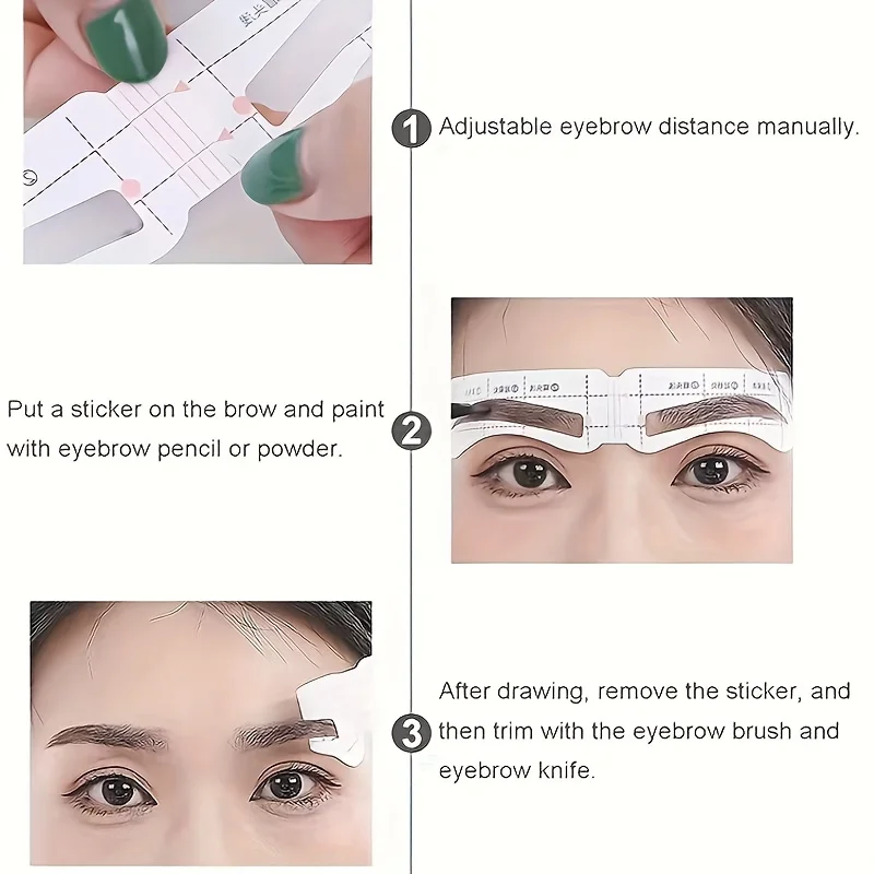Wiederverwendbares Augen-Make-up-Schablonen-Set – Eyeliner-Lidschatten-Augenbrauenformungsvorlagen für schnelle Anwendung