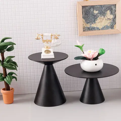 1 st dockhusmöbler järn runt soffbord minimöbler miniatyrleksak modell låtsaslek simuleringsmöbler leksaker 6 best sales dockbord - №6