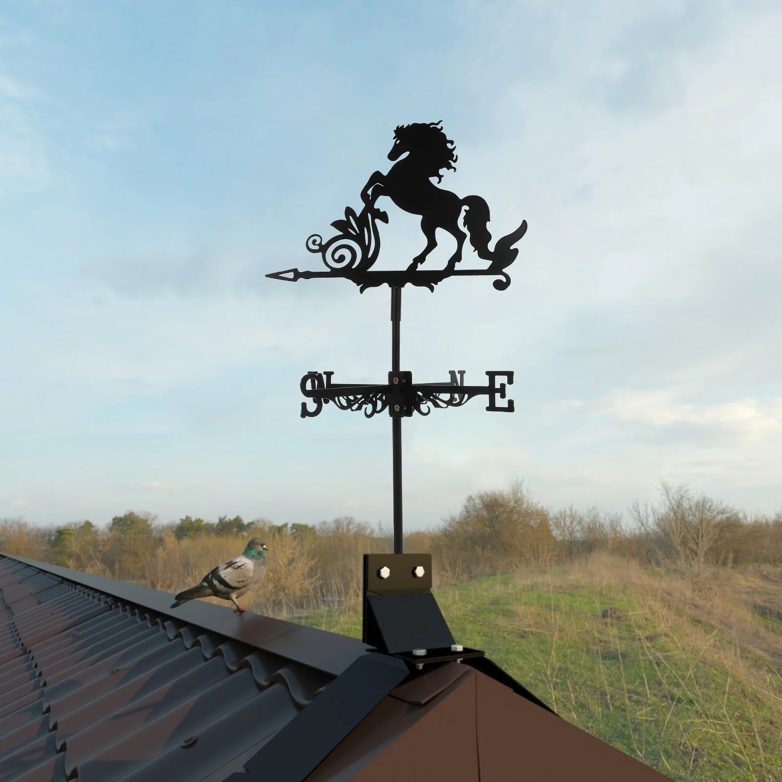 

Roof Weather Vane Iron Metal Direction Outdoor Animal Black Decorative Yard Weathervane